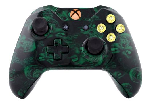 Mad Green Skull Hydro-Dipped X