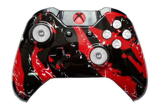 Red Splatter Hydro-Dipped Xbox