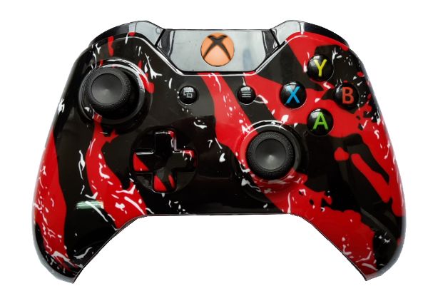 Red Splatter Hydro-Dipped Xbox